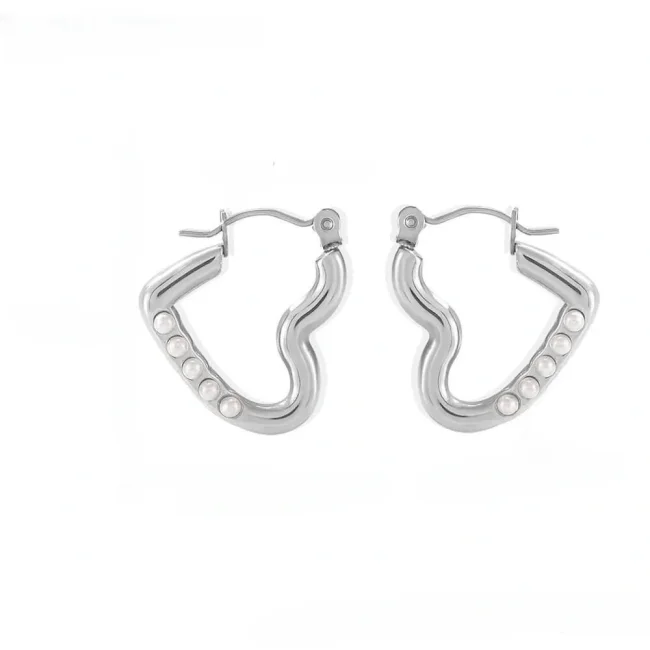 Wholesale Stainless Steel Imitation Pearl cz Earrings