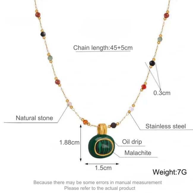 Wholesale Natural Stone Natural Stone Clavicle Malachite Necklace