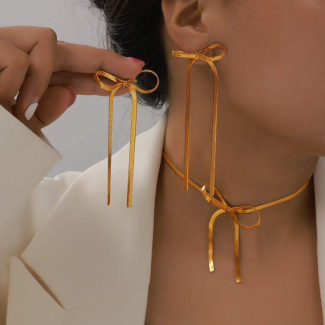 Wholesale Stainless Steel Bow Jewelry Set