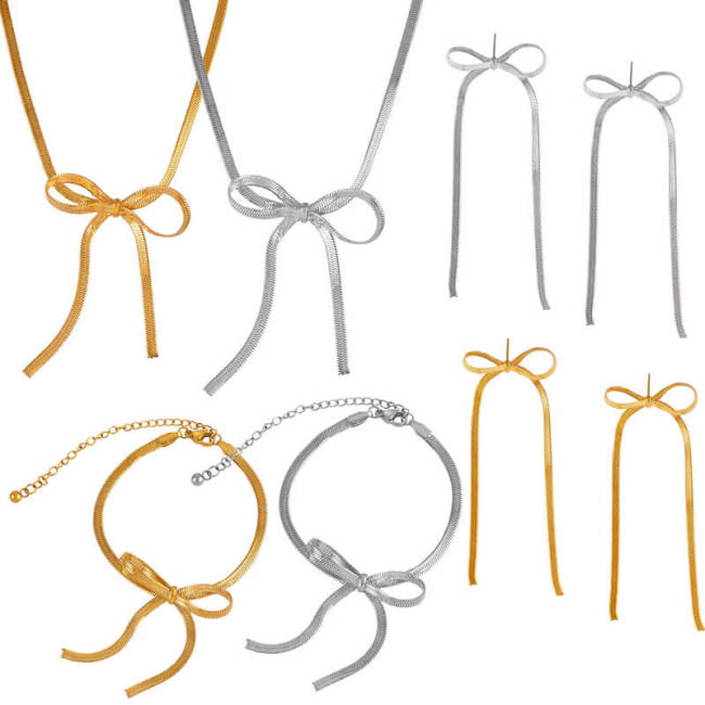 Wholesale Stainless Steel Bow Jewelry Set