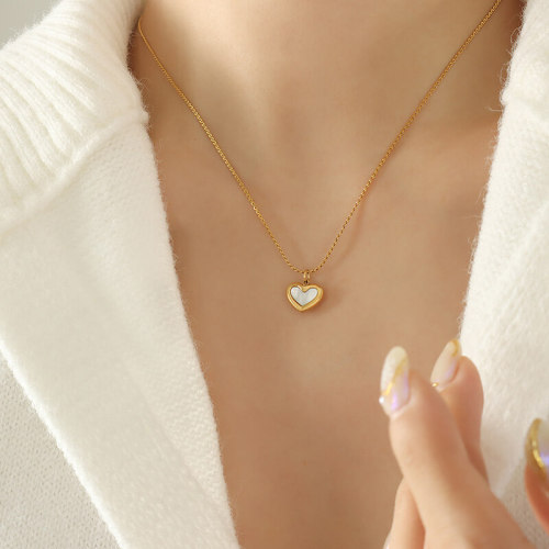 Wholesale Stainless Steel Heart Shell Necklace