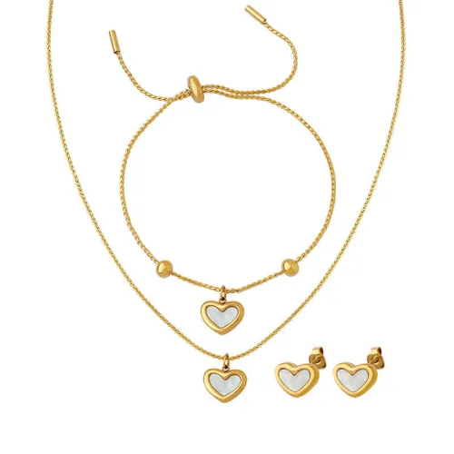 Wholesale Stainless Steel Heart Shell Necklace