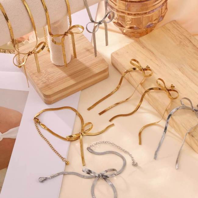 Wholesale Stainless Steel Bow Jewelry Set