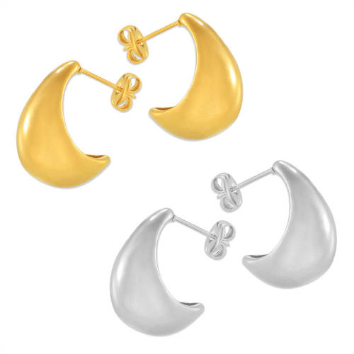 Wholesale Stainless Steel Crescent Hollow Earrings
