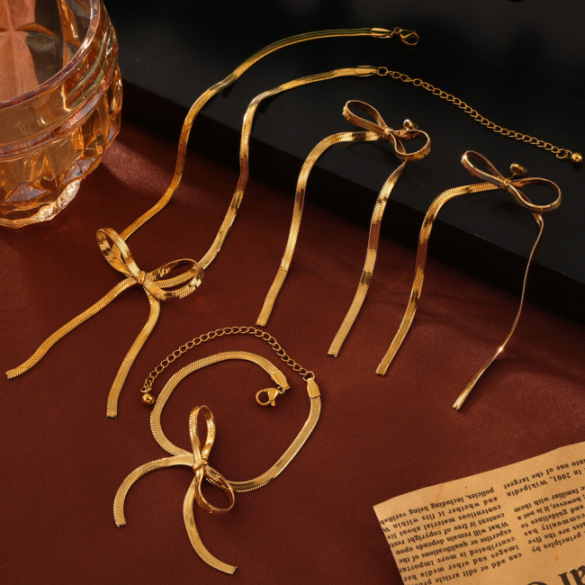 Wholesale Stainless Steel Bow Jewelry Set
