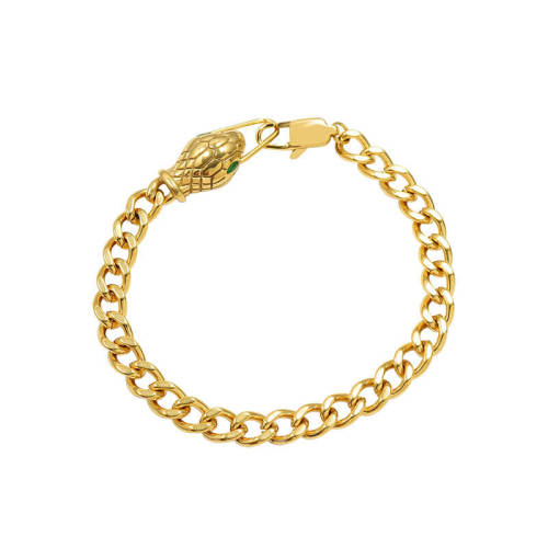 Wholesale Stainless Steel Snakehead Zirconia Eye Bracelet