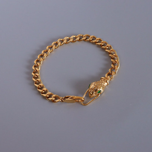 Wholesale Stainless Steel Snakehead Zirconia Eye Bracelet