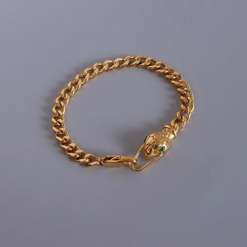 Wholesale Stainless Steel Snakehead Zirconia Eye Bracelet