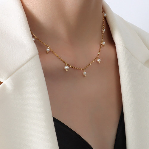Wholesale Stainless Steel Pearl Drop Necklace