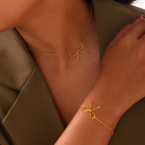 Wholesale Stainless Steel Ribbon Pendant Set