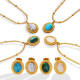 Wholesale Stainless Steel Vintage Stone Necklace