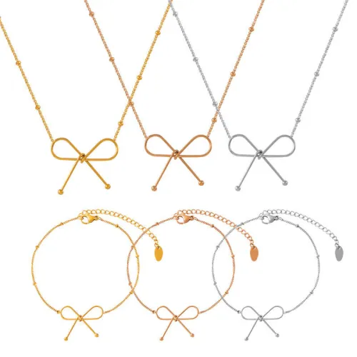 Wholesale Stainless Steel Ribbon Pendant Set
