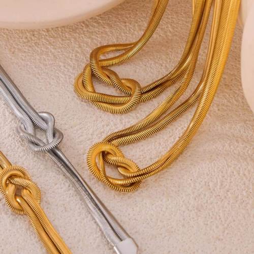 Wholesale Stainless Steel Double Snake Bone Necklace
