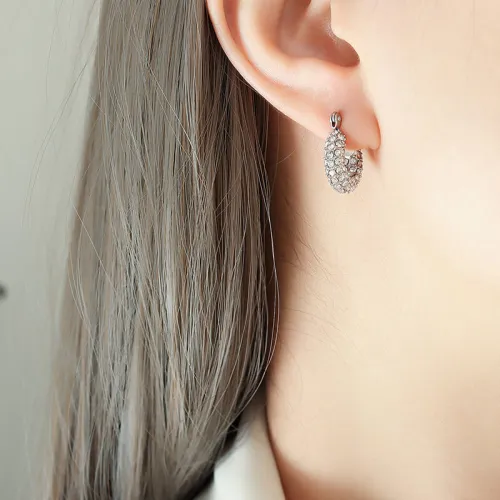Wholesale Stainless Steel Full CZ Earring