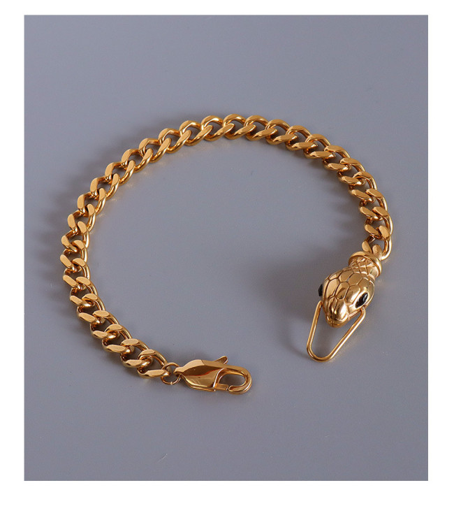 Wholesale Stainless Steel Snakehead Zirconia Eye Bracelet