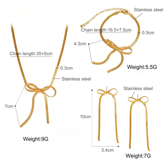 Wholesale Stainless Steel Bow Jewelry Set