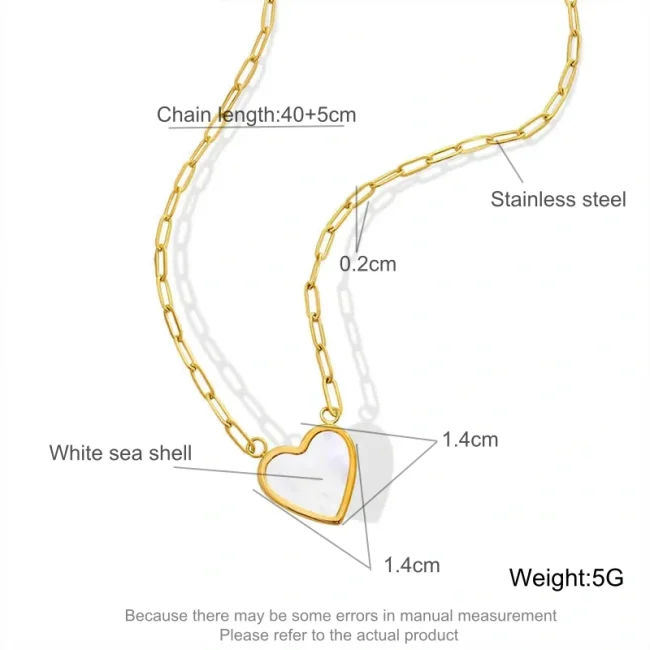 Wholesale Stainless Steel Sea Shell Heart Necklace