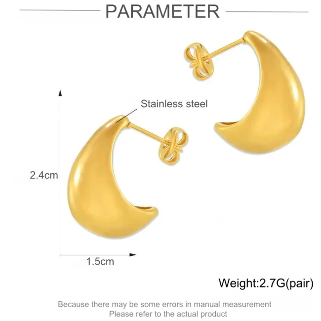 Wholesale Stainless Steel Crescent Hollow Earrings