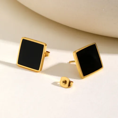Wholesale Stainless Steel Square Stud Earrings