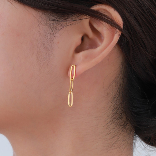 Wholesale Stainless Steel Flat Long Earrings