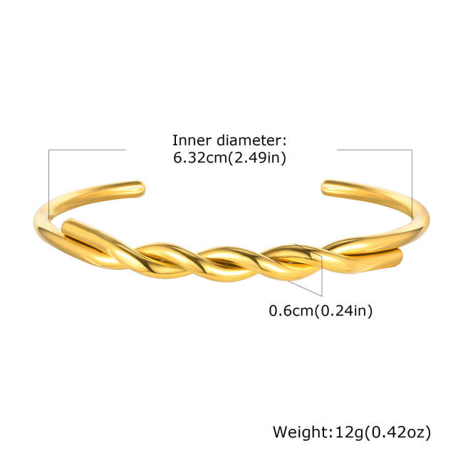 Wholesale Stainless Steel Twist Open Bangle