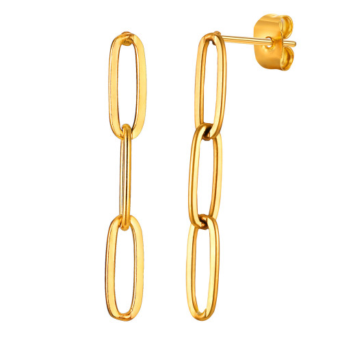 Wholesale Stainless Steel Flat Long Earrings