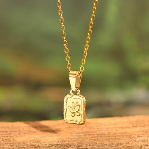 Wholesale Stainless Steel Butterfly Square Pendant