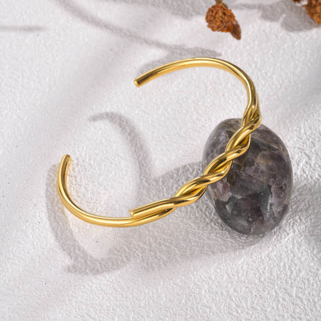 Wholesale Stainless Steel Twist Open Bangle