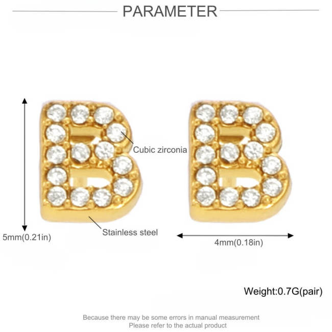 Wholesale Stainless Steel CZ Letter Bracelet Necklace Earrings Ring