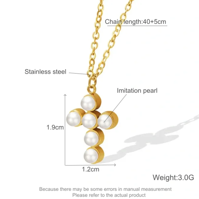 Wholesale Stainless Steel Pearl Cross