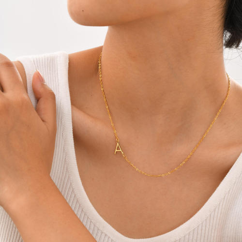 Wholesale Stainless Steel Initial Necklace