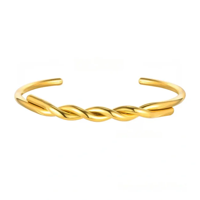 Wholesale Stainless Steel Twist Open Bangle