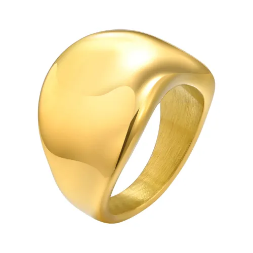 Wholesale Stainless Steel Glossy Gold Ring