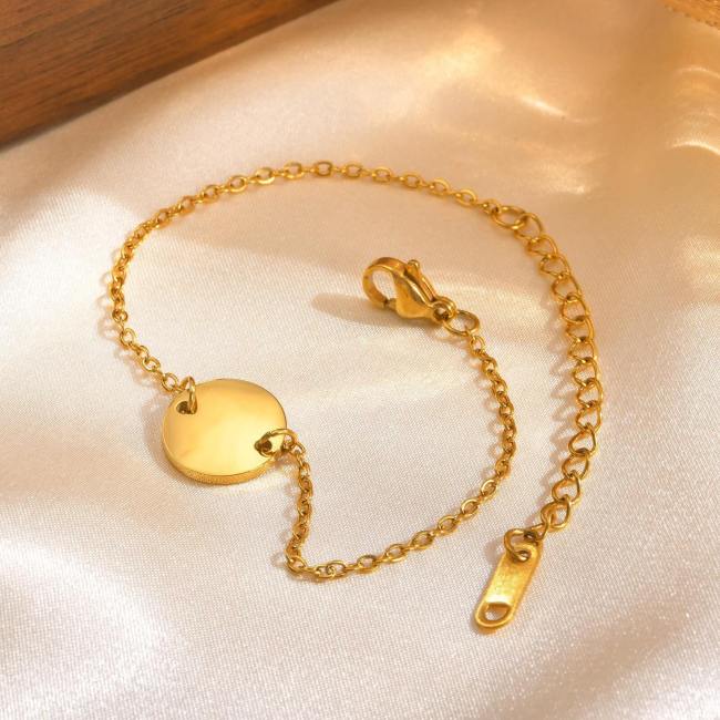 Wholesale Stainless Steel Blank Round Tag Bracelet