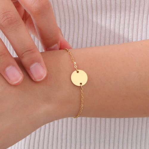 Wholesale Stainless Steel Blank Round Tag Bracelet