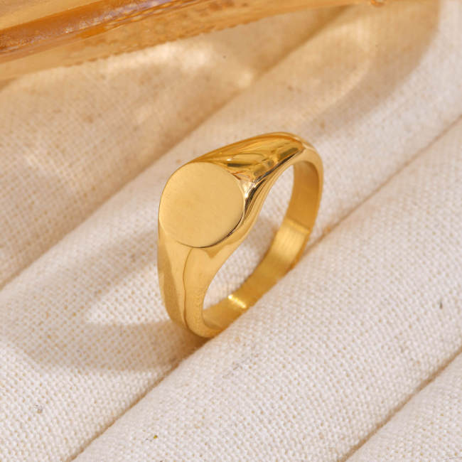 Wholesale Stainless Steel Round Signet Rings