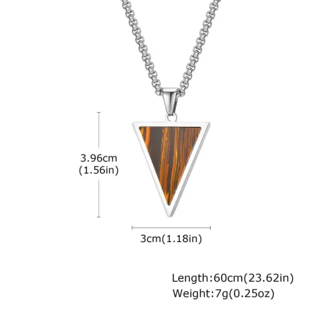 Wholesale Stainless Steel Triangle Turquoise Pendant