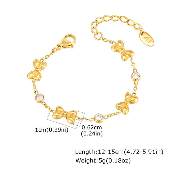 Wholesale Stainless Steel Ribbon Zirconia Bracelet