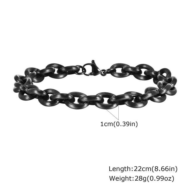 Wholesale Stainless Steel Men Black Bracelet