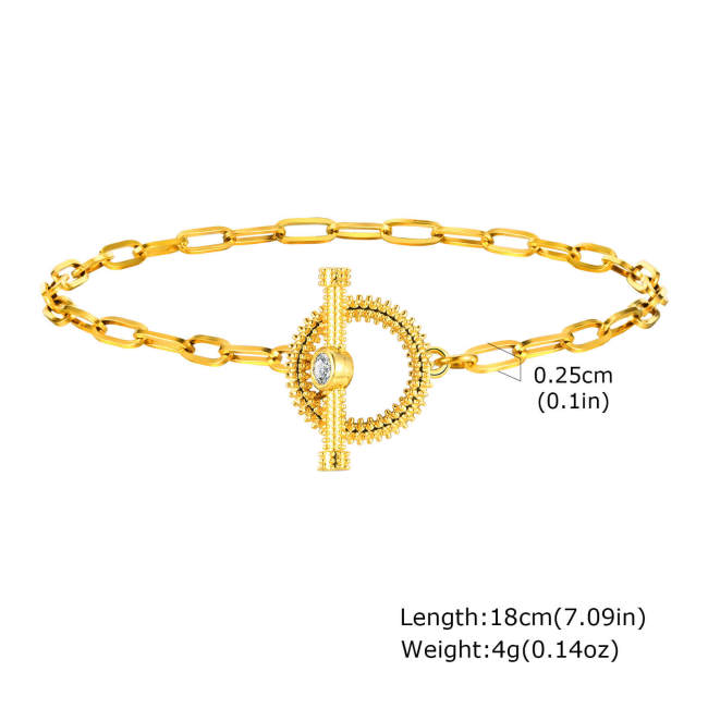 Wholesale Stainless Steel Chain Copper Heart Bracelet