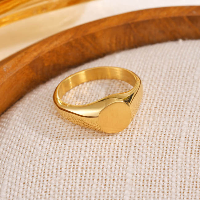 Wholesale Stainless Steel Round Signet Rings