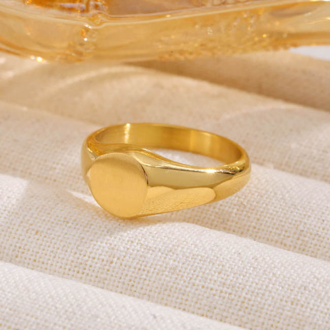 Wholesale Stainless Steel Round Signet Rings