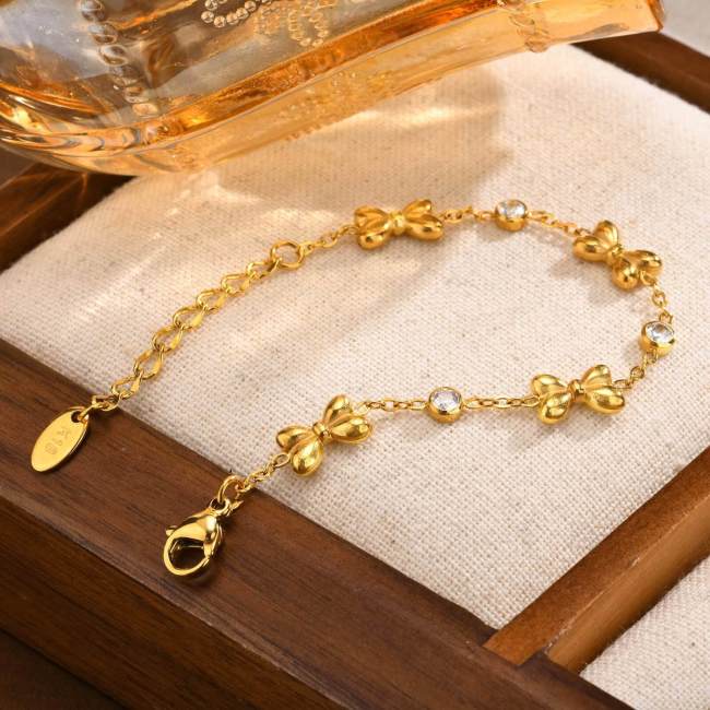 Wholesale Stainless Steel Ribbon Zirconia Bracelet