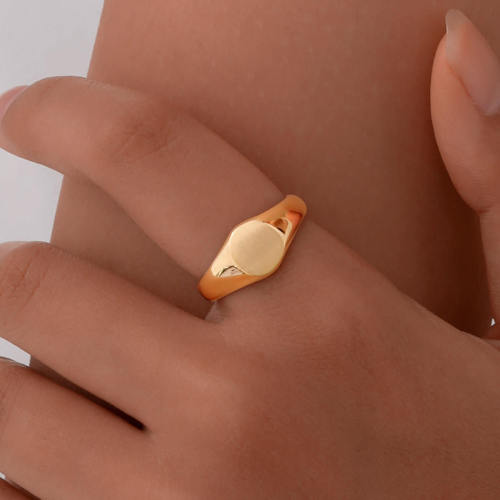 Wholesale Stainless Steel Round Signet Rings