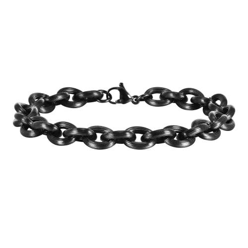 Wholesale Stainless Steel Men Black Bracelet