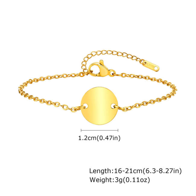 Wholesale Stainless Steel Blank Round Tag Bracelet