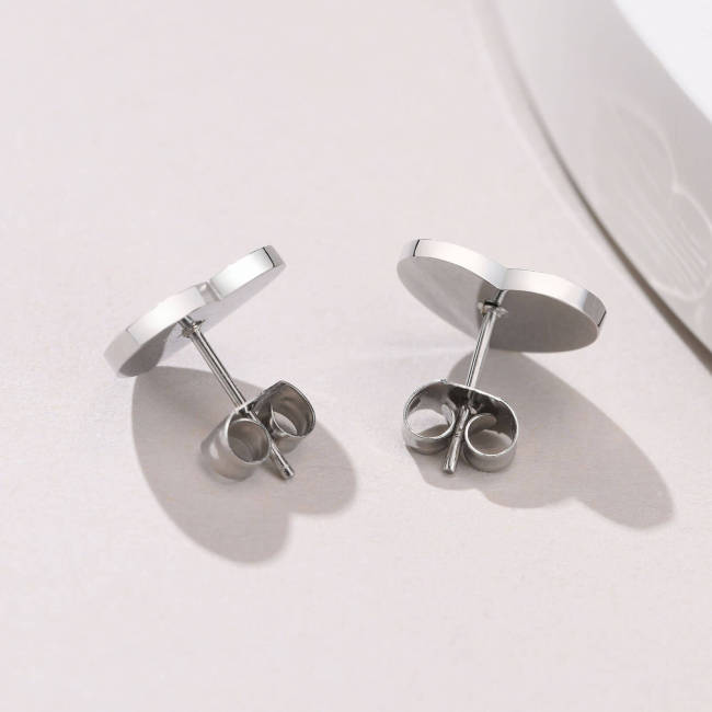 Wholesale Stainless Steel Rainbow Heart Earrings