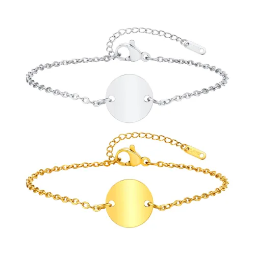 Wholesale Stainless Steel Blank Round Tag Bracelet