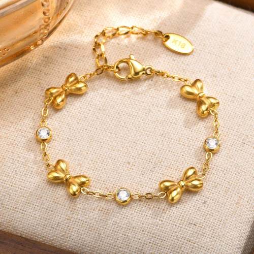 Wholesale Stainless Steel Ribbon Zirconia Bracelet