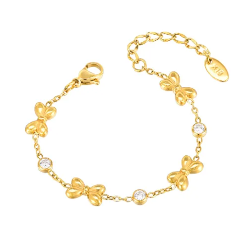 Wholesale Stainless Steel Ribbon Zirconia Bracelet